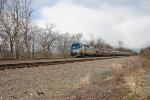 Amtrak train 43 westbound with 121 leading